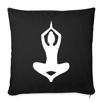 Yoga Méditation Zen Paix Intérieure Femme - Housse de coussin décorative 45 x 45 cm - noir - Devant