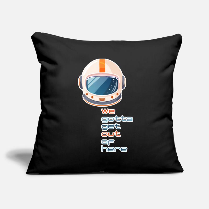 Casque spatial rétro : nous devons sortir d’ici Housse de coussin décorative 45 x 45 cm