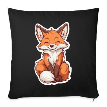 Fox - Sofa pillowcase 17,3'' x 17,3'' (45 x 45 cm) - black - Front