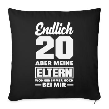 Funny 20th Birthday Gift - Sofa pillowcase 17,3'' x 17,3'' (45 x 45 cm) - black - Front