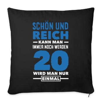 Funny 20th Birthday Gift - Sofa pillowcase 17,3'' x 17,3'' (45 x 45 cm) - black - Front