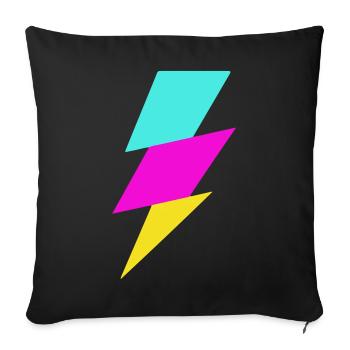 Rayon abstrait aux couleurs néon - Housse de coussin décorative 45 x 45 cm - noir - Devant
