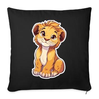 Lion - Sofa pillowcase 17,3'' x 17,3'' (45 x 45 cm) - black - Front