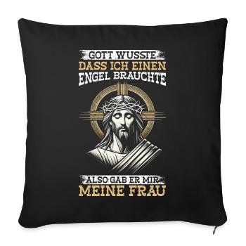 Jesus Christlich Katholiken Gläubiger Gottesdienst - Sofakissenbezug 45 x 45 cm - Schwarz - Vorne