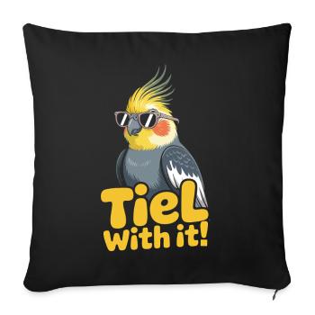 Cockatiel Parakeet Humor Bird - Sofa pillowcase 17,3'' x 17,3'' (45 x 45 cm) - black - Front