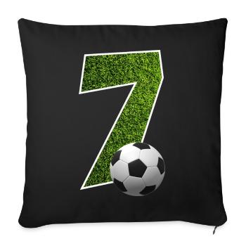 NR. 7 NUMMER 7 FUßBALL 7. GEBURTSTAG - Sofakissenbezug 45 x 45 cm - Schwarz - Vorne