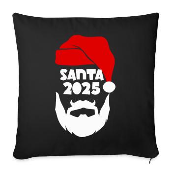 Santa 2025 Silhouette Tee - Sofa pillowcase 17,3'' x 17,3'' (45 x 45 cm) - black - Front