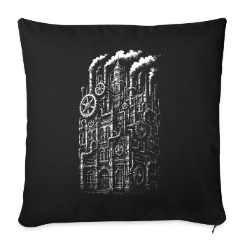 Industrial Brutalist building Gearwork - Sofa pillowcase 17,3'' x 17,3'' (45 x 45 cm) - black - Front