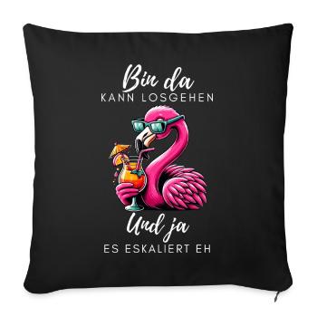 Flamingo Cocktail Party - Housse de coussin décorative 45 x 45 cm - noir - Devant