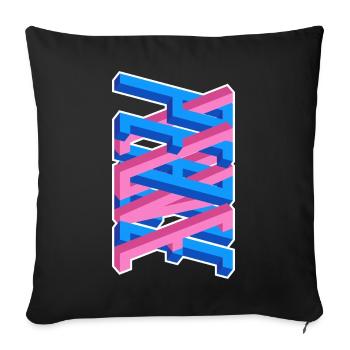 Love & Peace – Graffiti Style Love & Freedom - Sofa pillowcase 17,3'' x 17,3'' (45 x 45 cm) - black - Front