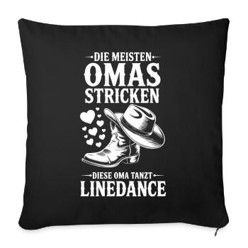 Grandma Dancing LineDance - Sofa pillowcase 17,3'' x 17,3'' (45 x 45 cm) - black - Front