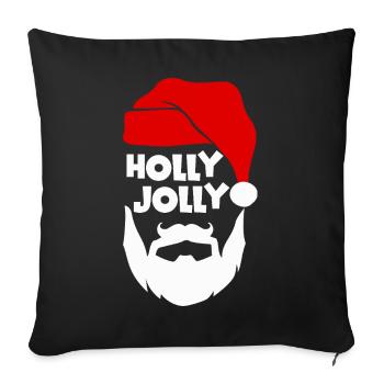 Holly Jolly Merry Christmas - Sofa pillowcase 17,3'' x 17,3'' (45 x 45 cm) - black - Front