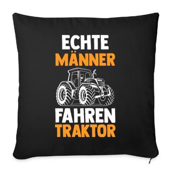 Trecker Landwirt Bauer Traktorfahrer Traktor - Sofakissenbezug 45 x 45 cm - Schwarz - Vorne
