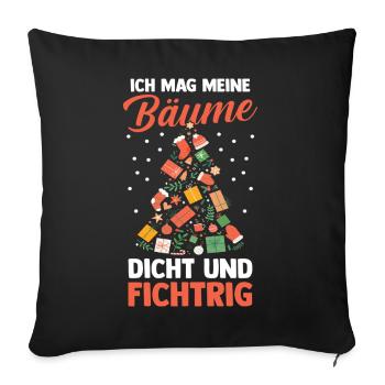 Weihnachtsmann Fichten Weihnachtsbaum Weihnachten - Sofakissenbezug 45 x 45 cm - Schwarz - Vorne