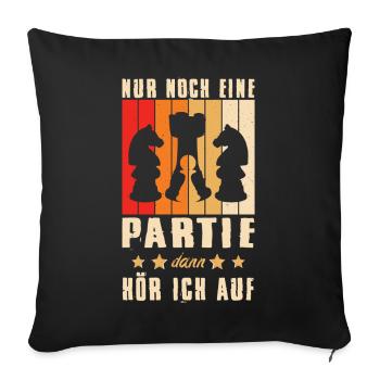 Schachspieler Geschenke Schach Zubehör Schachbrett - Sofakissenbezug 45 x 45 cm - Schwarz - Vorne