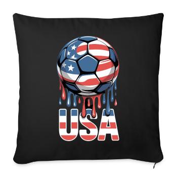 USA Football Passion Drapeau américain - Housse de coussin décorative 45 x 45 cm - noir - Devant