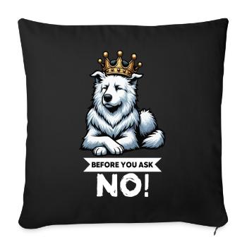 Avant de demander Berger Blanc Berger Berger - Housse de coussin décorative 45 x 45 cm - noir - Devant