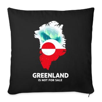 Drapeau Groenland cadeau de Noël arctique - Housse de coussin décorative 45 x 45 cm - noir - Devant