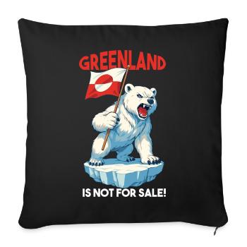 Le Groenland n’est pas à vendre. L’ours polaire arctique - Housse de coussin décorative 45 x 45 cm - noir - Devant