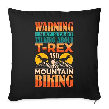 VTT VTT Vélo T Rex Dino - Housse de coussin décorative 45 x 45 cm - noir - Devant