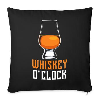 Whiskey O'Clock Scotch Glass Quote Design - Sofa pillowcase 17,3'' x 17,3'' (45 x 45 cm) - black - Front
