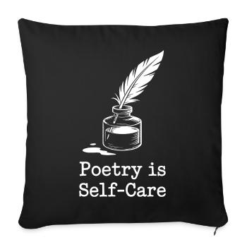 Quill & Ink Poetry Is Self-Care - Sofa pillowcase 17,3'' x 17,3'' (45 x 45 cm) - black - Front