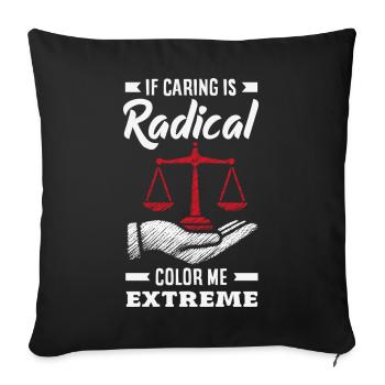 radicalized by fundamental - Sofa pillowcase 17,3'' x 17,3'' (45 x 45 cm) - black - Front