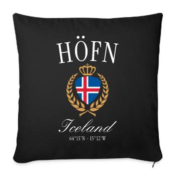 Höfn Island Coat of Arms Crown – Travel Souvenir - Sofa pillowcase 17,3'' x 17,3'' (45 x 45 cm) - black - Front