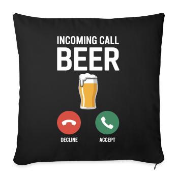 Bier Appel entrant Bière JGA Herren Männerabend - Housse de coussin décorative 45 x 45 cm - noir - Devant