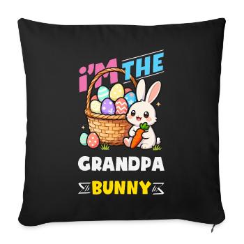 Joyeuse Pâques, douce chasse aux œufs du lapin, œufs de Pâques - Housse de coussin décorative 45 x 45 cm - noir - Devant