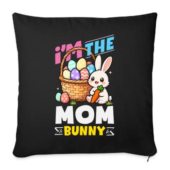 Joyeuse Pâques, douce chasse aux œufs du lapin, œufs de Pâques - Housse de coussin décorative 45 x 45 cm - noir - Devant