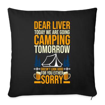 Camping, Vie de campement Vie de campement dans la forêt - Housse de coussin décorative 45 x 45 cm - noir - Devant