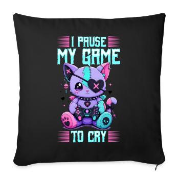 Pastel Goth Soft Goth Gaming Gamer - Housse de coussin décorative 45 x 45 cm - noir - Devant