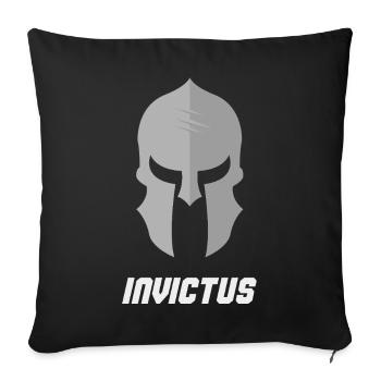 Spartanischer Krieger-Invictus-Helm - Sofakissenbezug 45 x 45 cm - Schwarz - Vorne