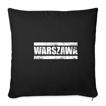 Warsaw Warszawa Polska Poland Gift - Sofa pillowcase 17,3'' x 17,3'' (45 x 45 cm) - black - Front
