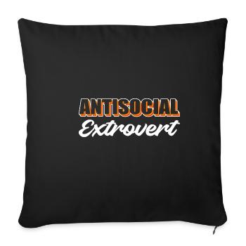 Antisocial Extroverters Friendly Person Poison - Sofa pillowcase 17,3'' x 17,3'' (45 x 45 cm) - black - Front