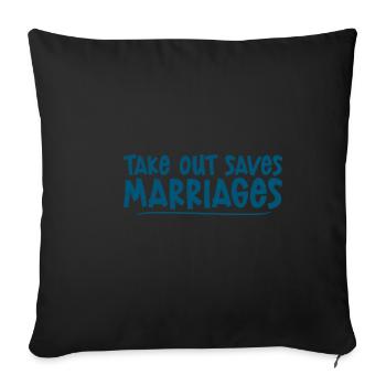 Les plats à emporter sauvent les mariages 4 - Housse de coussin décorative 45 x 45 cm - noir - Devant