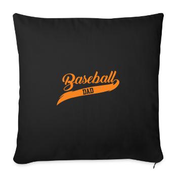 Baseball Daddy - Sofa pillowcase 17,3'' x 17,3'' (45 x 45 cm) - black - Front