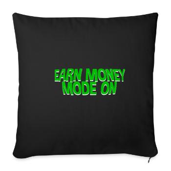 Mode Gagner de l’argent activé - Housse de coussin décorative 45 x 45 cm - noir - Devant