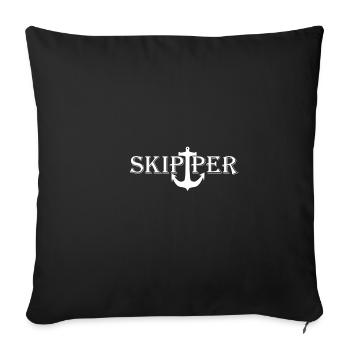 Skipper - Anchor - Captain - Gift Idea - Sofa pillowcase 17,3'' x 17,3'' (45 x 45 cm) - black - Front