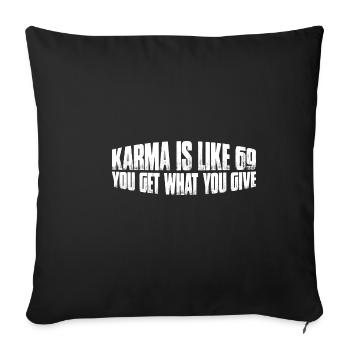 Le karma, c’est comme 69, tu reçois ce que tu donnes 18 - Housse de coussin décorative 45 x 45 cm - noir - Devant