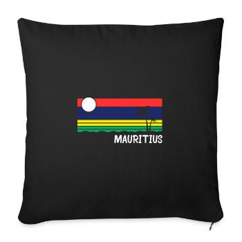 Mauritius Holiday Palm Trees Vintage Design Idea - Sofa pillowcase 17,3'' x 17,3'' (45 x 45 cm) - black - Front