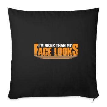 Je suis plus beau que mon visage n’en a l’air 4 - Housse de coussin décorative 45 x 45 cm - noir - Devant
