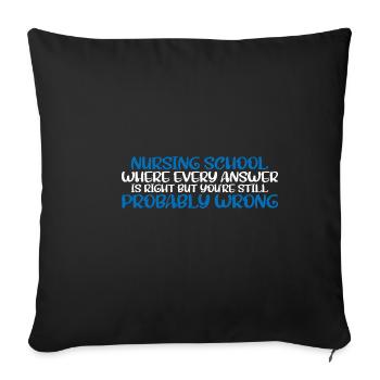École d’infirmières où chaque réponse est juste 4 - Housse de coussin décorative 45 x 45 cm - noir - Devant