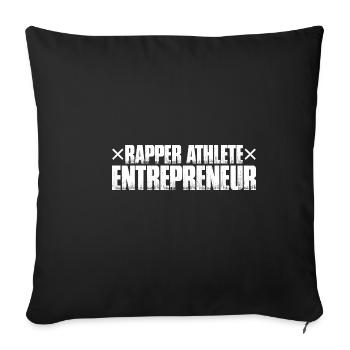 Rappeur Athlète Entrepreneur 59 - Housse de coussin décorative 45 x 45 cm - noir - Devant