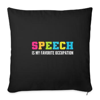 Lieblingsbeschäftigung Sprachenpathologe Geschenk - Sofakissenbezug 45 x 45 cm - Schwarz - Vorne