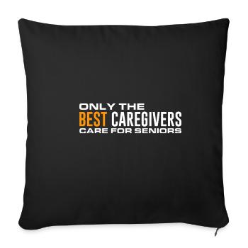 Humour pour les aides-soignants Seuls les meilleurs soignants s - Housse de coussin décorative 45 x 45 cm - noir - Devant