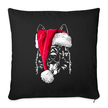 GERMAN SHEPHERD DOG German Shepherd Christmas - Sofa pillowcase 17,3'' x 17,3'' (45 x 45 cm) - black - Front