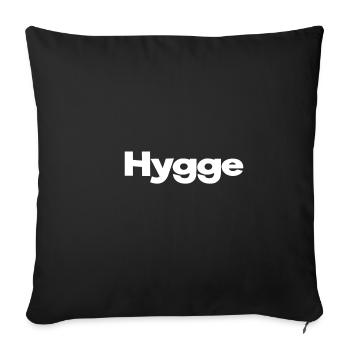 Hygge hoo ga thé confortable joyeux fente danoise - Housse de coussin décorative 45 x 45 cm - noir - Devant
