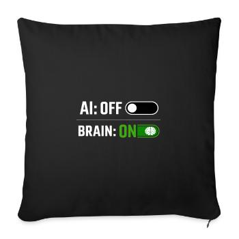 AI OFF - Sofa pillowcase 17,3'' x 17,3'' (45 x 45 cm) - black - Front
